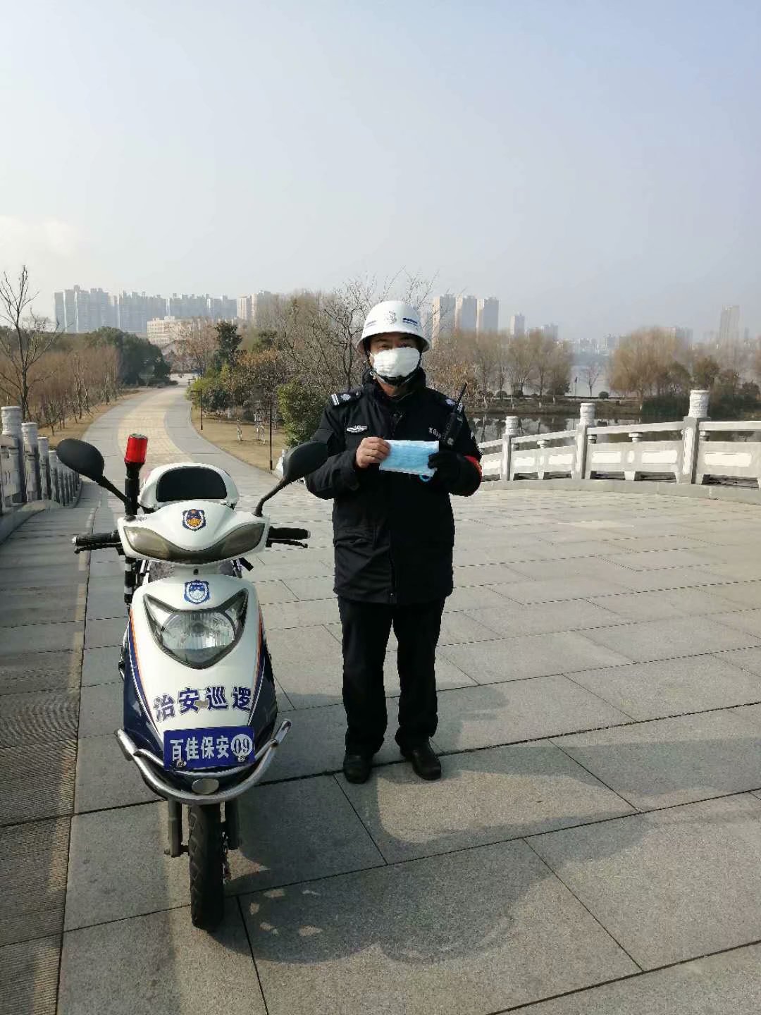 遺愛湖風景區項目部保安人員在疫情期間，堅守在各自崗位，保障景區秩序